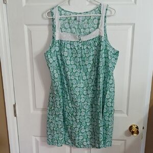 Croft & Barrow Green and Blue Floral Dress
